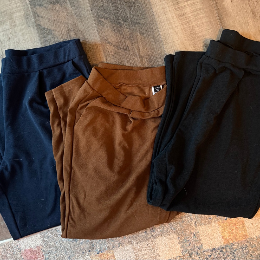 Stretchy Trouser Pant with pockets - Black, Brown, and Navy - Plus Size